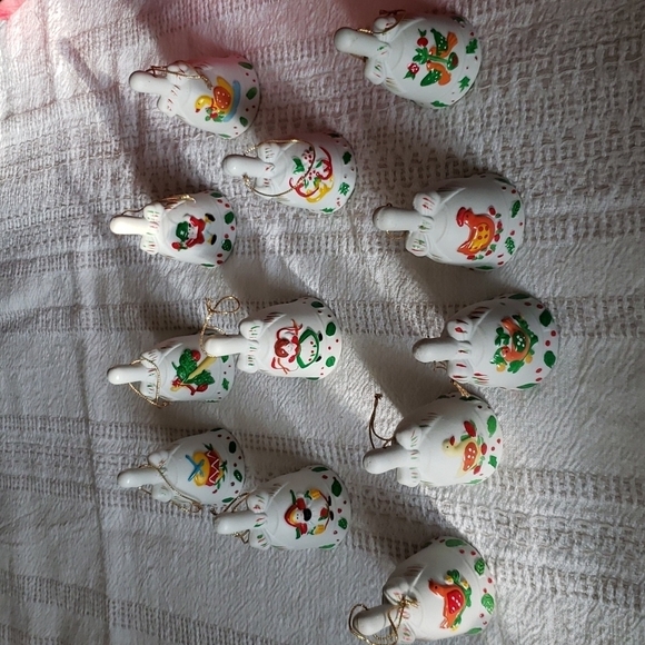 Twelve days of Christmas bell ornament set, ceramic, vintage, holiday. - Picture 4 of 6